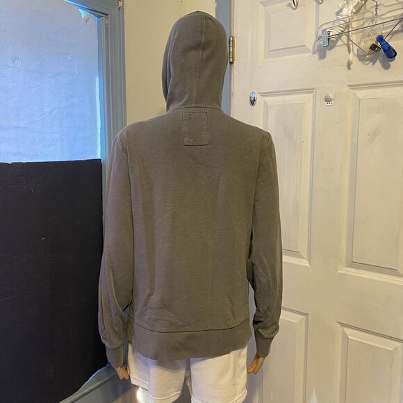 VINTAGE Y2K Express Gray Fleece Hoodie FULLZIP Jacket SMALL Unisex Outdoor Logo - Picture 7 of 11